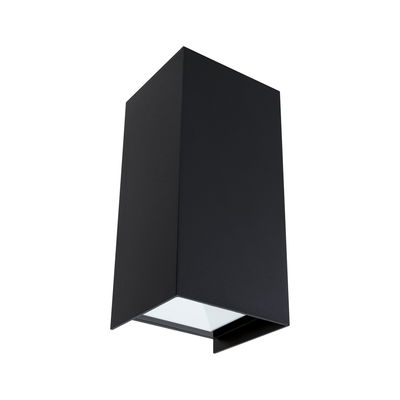 Applique murale noire en aluminium au design carré avec diffuseur blanc pour éclairage intérieur moderne