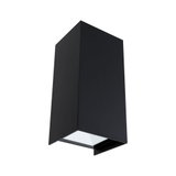 Schwarze Aluminium-Wandleuchte mit quadratischem Design und weißem Diffusor für moderne Innenbeleuchtung