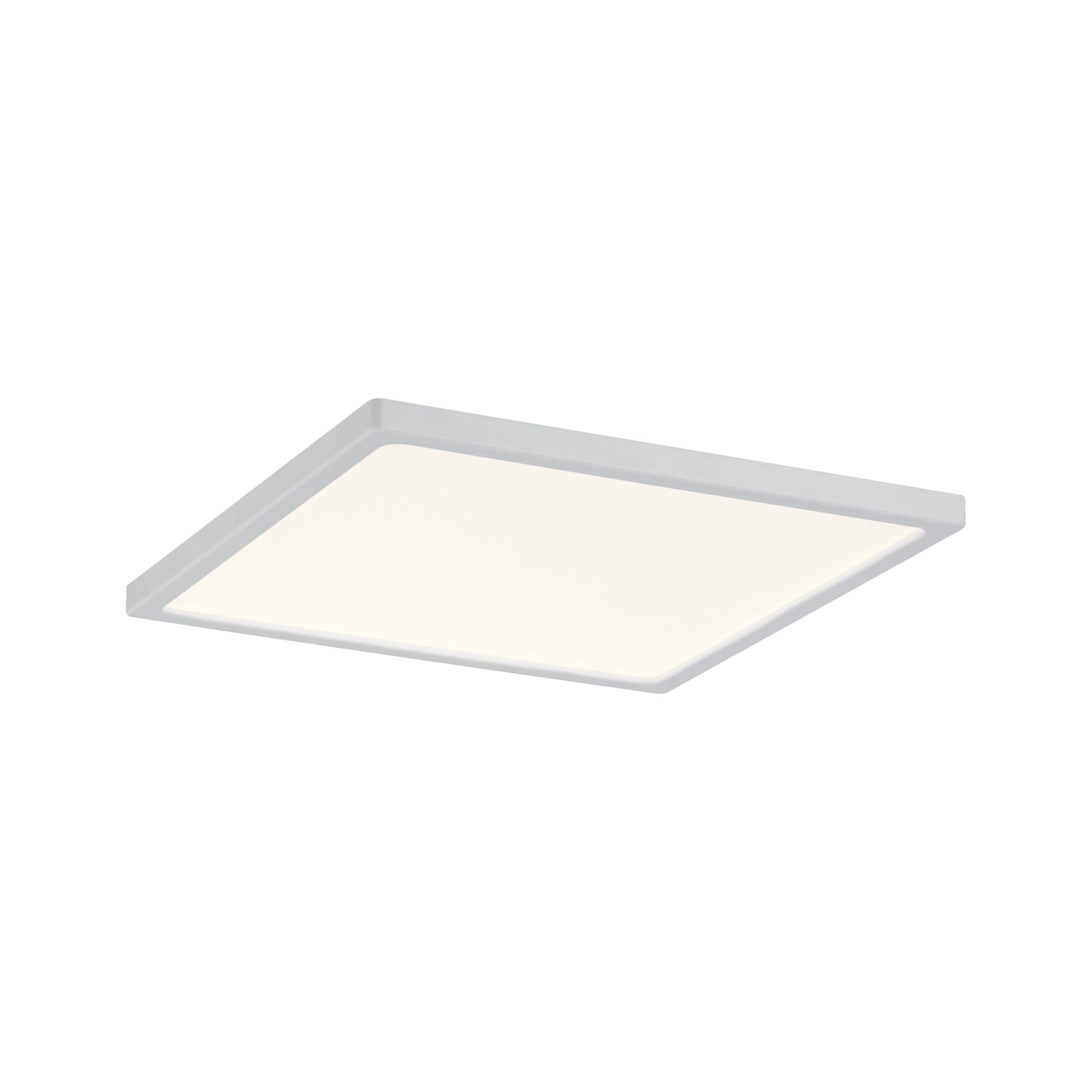 Flache quadratische LED-Deckenleuchte in Weiß mit gleichmäßiger Lichtverteilung für Wohnräume