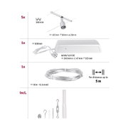 Weißer LED-Seilsystemstrahler mit 160 mm Abstand und 60VA 12V DC Trafo, inklusive Montagezubehör