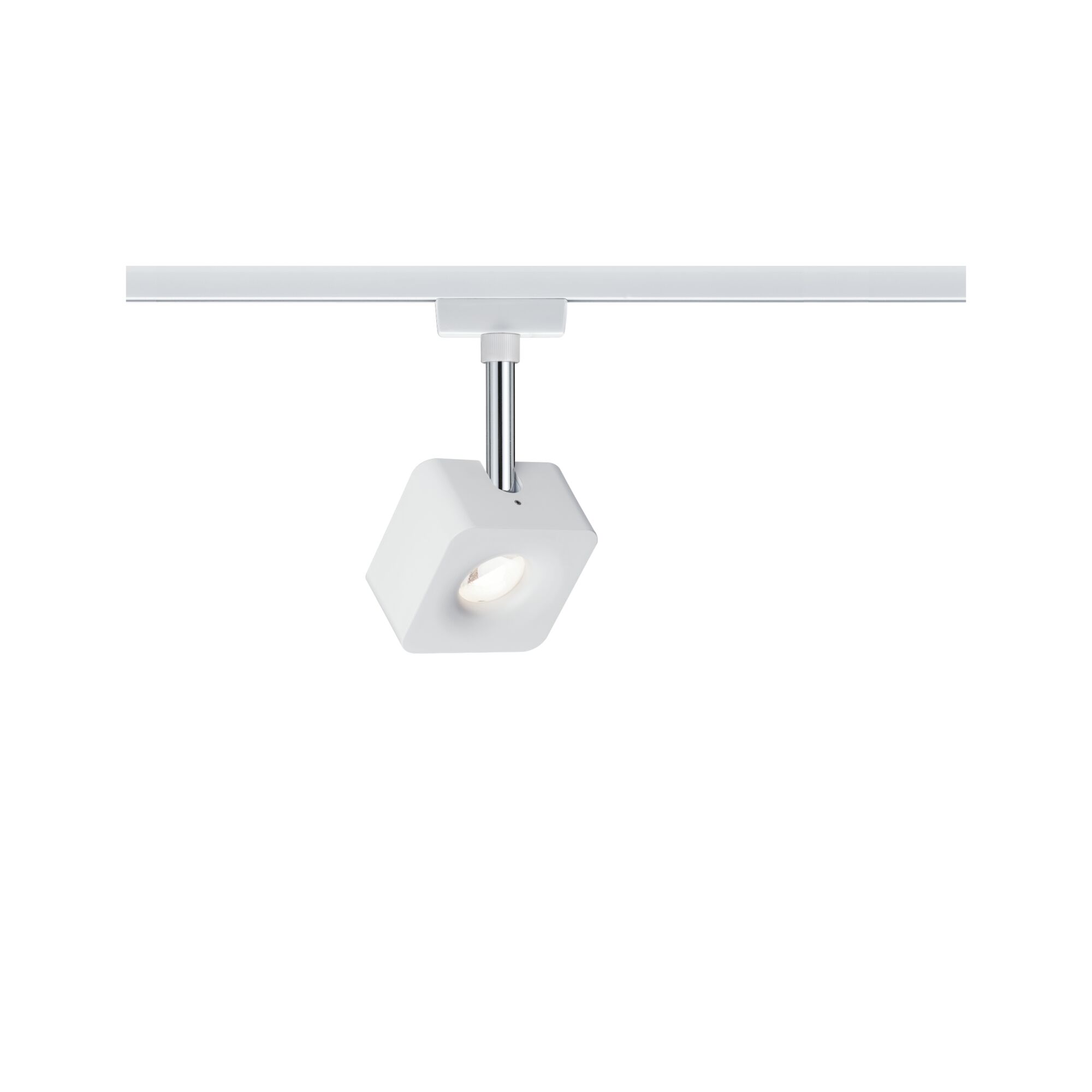 Moderner weißer LED-Spot aus Metall mit verstellbarem Kopf für flexible Beleuchtung