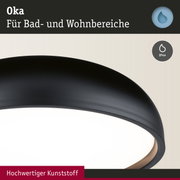 Schwarze Deckenleuchte aus hochwertigem Kunststoff für Bad- und Wohnbereiche mit IP44 Schutz