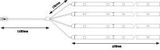 Technical drawing showing dimensions of five white linear LED strips, lengths 1600 mm and 400 mm.