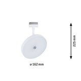 Round white metal LED spotlight with 162 mm diameter and 225 mm height for modern lighting