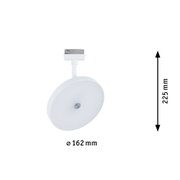 Runder weißer LED-Spot aus Metall mit 162 mm Durchmesser und 225 mm Höhe für moderne Beleuchtung