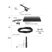 Black LED track lighting system with 5 spotlights, 12V transformer and 10m cable for flexible lighting