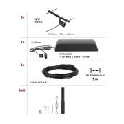 Schwarzes LED-Schienensystem mit 5 Spots, 12V Trafo und 10m Kabel für flexible Beleuchtung