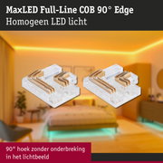 MaxLED Full-Line COB 90° Edge LED-hoekverbinder van transparant kunststof met metalen contacten