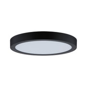 Runde LED-Deckenleuchte mit schwarzem Metallrahmen und weißem Diffusor für moderne Innenbeleuchtung