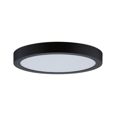 Runde LED-Deckenleuchte mit schwarzem Metallrahmen und weißem Diffusor für moderne Innenbeleuchtung