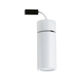 Modern white metal LED ceiling spotlight with flexible cable for accent lighting in interiors