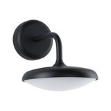 Schwarze Wandlampe aus Metall mit weißem Diffusor, moderne LED Innenbeleuchtung für Flur und Wohnzimmer