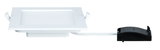 Square white LED recessed spotlight with black driver and cable for modern lighting solutions