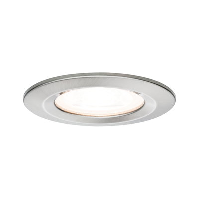 Round recessed spotlight in brushed aluminum silver for modern LED ceiling lighting
