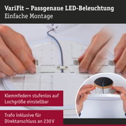 Weiße LED-Beleuchtung mit variabler Passform und einfacher Montage für 230V Anschluss