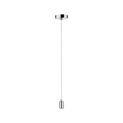Moderner Chrom-Pendelleuchte mit weißem Kabel für stilvolle Innenbeleuchtung und LED-Lampen.