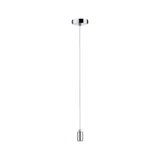 Moderner Chrom-Pendelleuchte mit weißem Kabel für stilvolle Innenbeleuchtung und LED-Lampen.