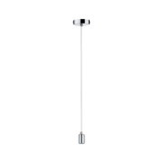 Modern chrome ceiling pendant with white cable for stylish indoor lighting