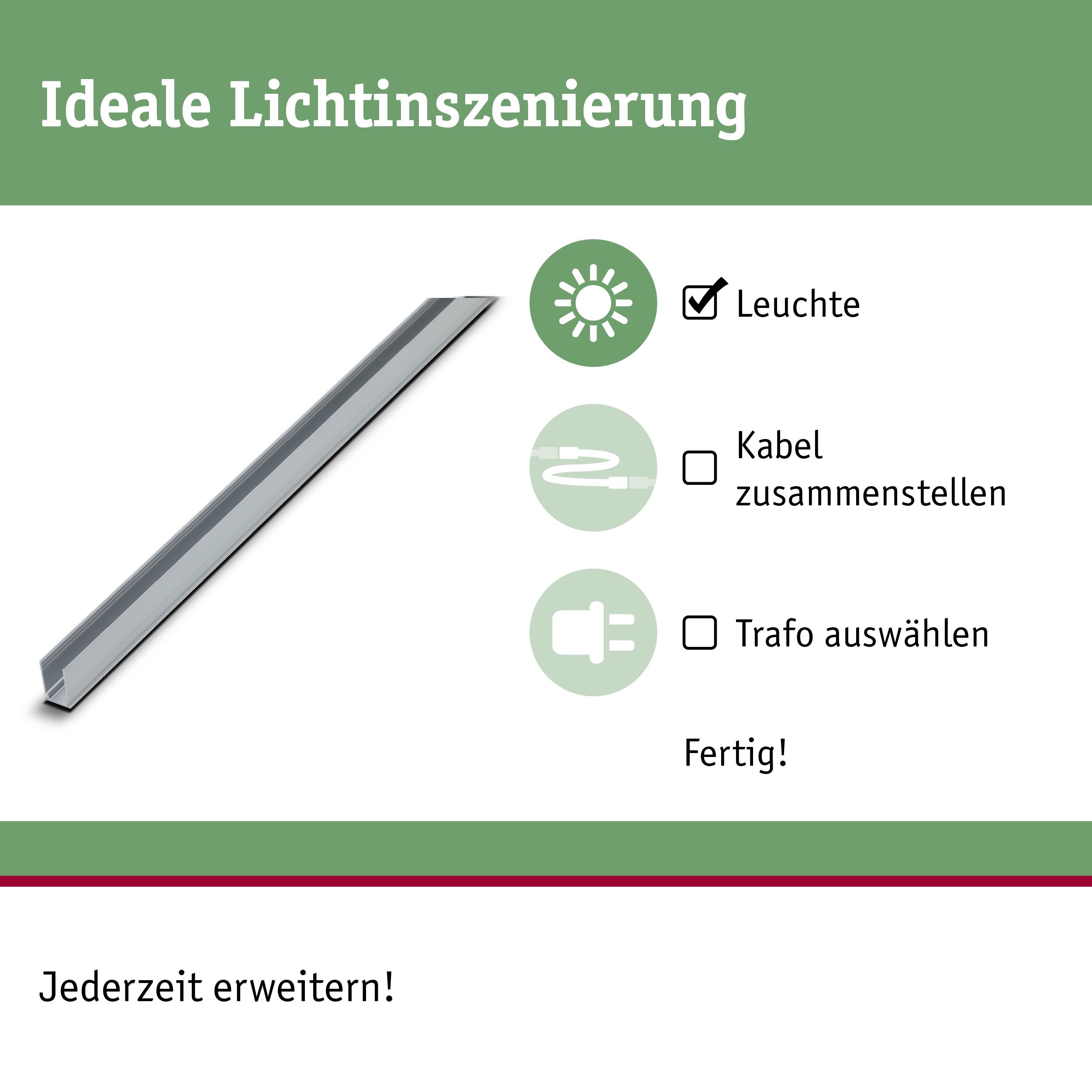 Aluminium-Profil in Silber für LED-Lichtleisten zur idealen Lichtinszenierung und flexiblen Erweiterung.