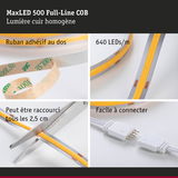 Bande LED MaxLED 500 COB 640 LEDs/m, ruban adhésif, coupable tous les 2,5 cm, connexion facile
