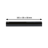 Zwart aluminium behuizing van 161 x 18 x 18 mm voor LED-verlichtingssystemen