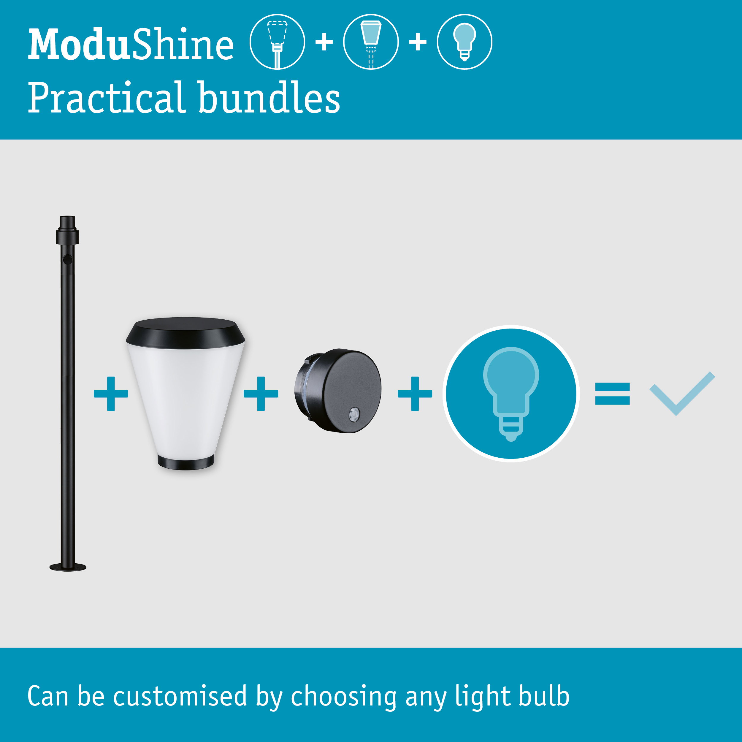 Set ModuShine Bollard Varino medium with sensor Anthracite