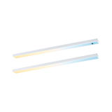Twee witte LED-strips met warm en koel wit licht voor moderne binnenverlichting