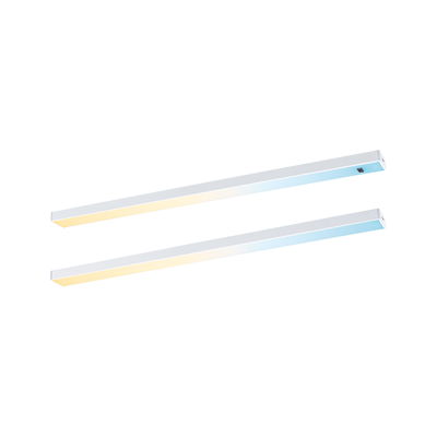 Twee witte LED-strips met warm en koel wit licht voor moderne binnenverlichting