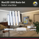 MaxLED 1000 Basis-Set mit dimmbaren weißen LED-Lichtstreifen und Fernbedienung für Wohnraumbeleuchtung