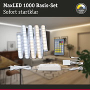 MaxLED 1000 LED-Basis-Set mit dimmbaren weißen Lichtstreifen und Fernbedienung für Wohnraumbeleuchtung