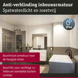 Spatwaterdichte aluminium inbouwlamp met anti-verblinding voor vochtige ruimtes en overdekte buitenruimtes