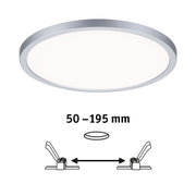 Plafonnier LED rond avec cadre en aluminium argenté et diffuseur blanc pour éclairage intérieur moderne