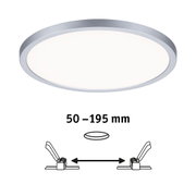 Runde LED-Deckenleuchte mit silbernem Aluminiumrahmen und weißem Diffusor für moderne Innenbeleuchtung