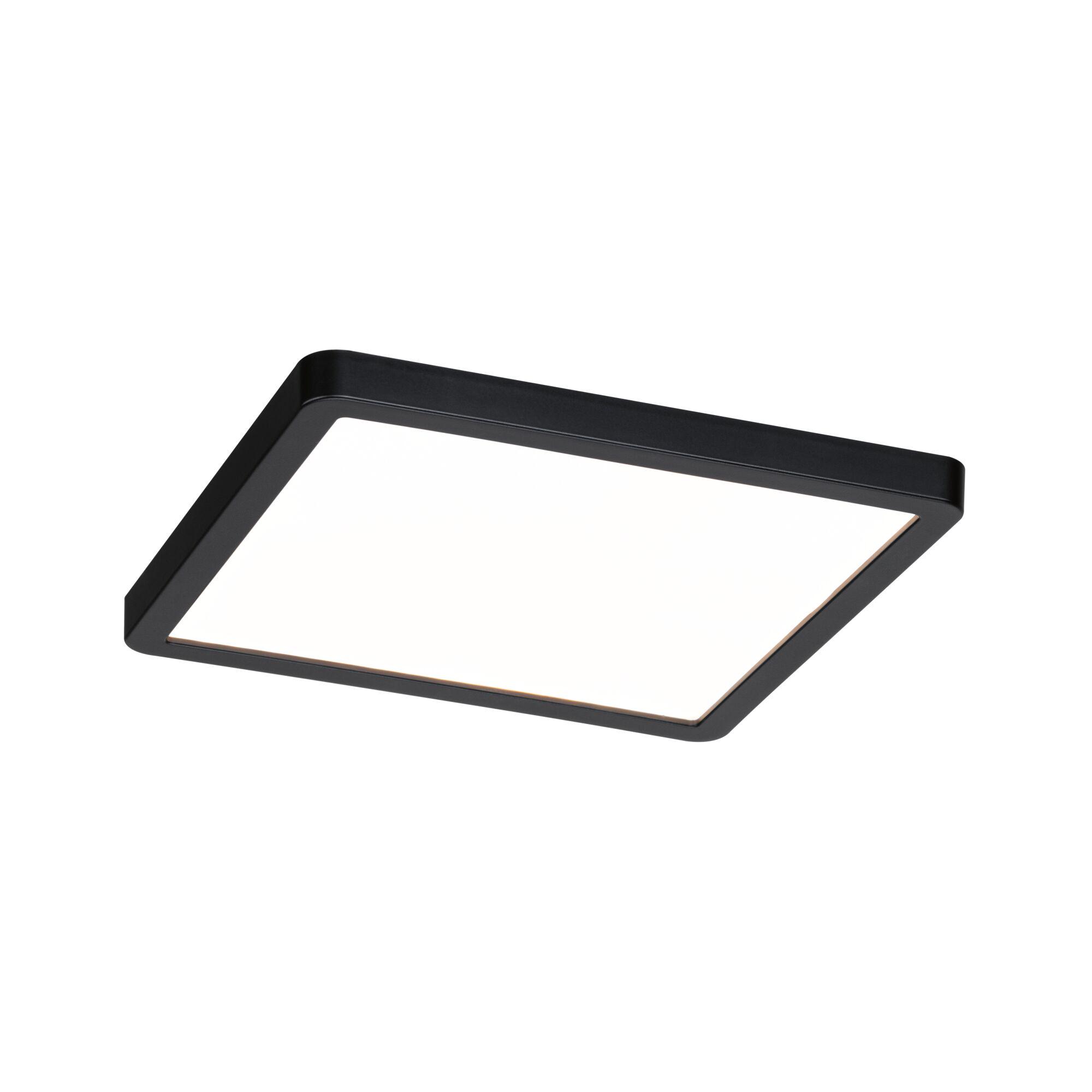 Plafonnier LED carré noir avec diffuseur blanc pour éclairage moderne