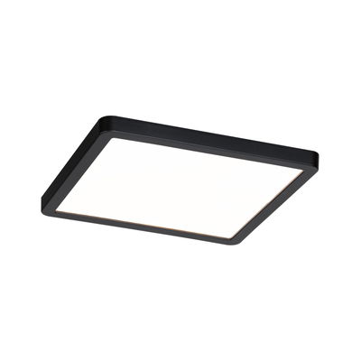 Plafonnier LED carré noir avec diffuseur blanc pour éclairage moderne