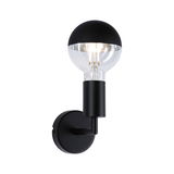 Applique murale moderne avec base en métal noir et ampoule semi-transparente pour éclairage intérieur élégant
