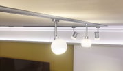 Modern ceiling light with silver metal frame and white glass lamps for living room lighting