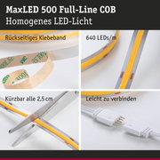 MaxLED 500 COB LED-Streifen mit rückseitigem Klebeband, 640 LEDs/m, kürzbar und leicht verbindbar