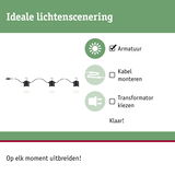 Zwarte LED-lichtsnoer met drie lampen voor eenvoudige verlichting zonder kabelmontage of transformator