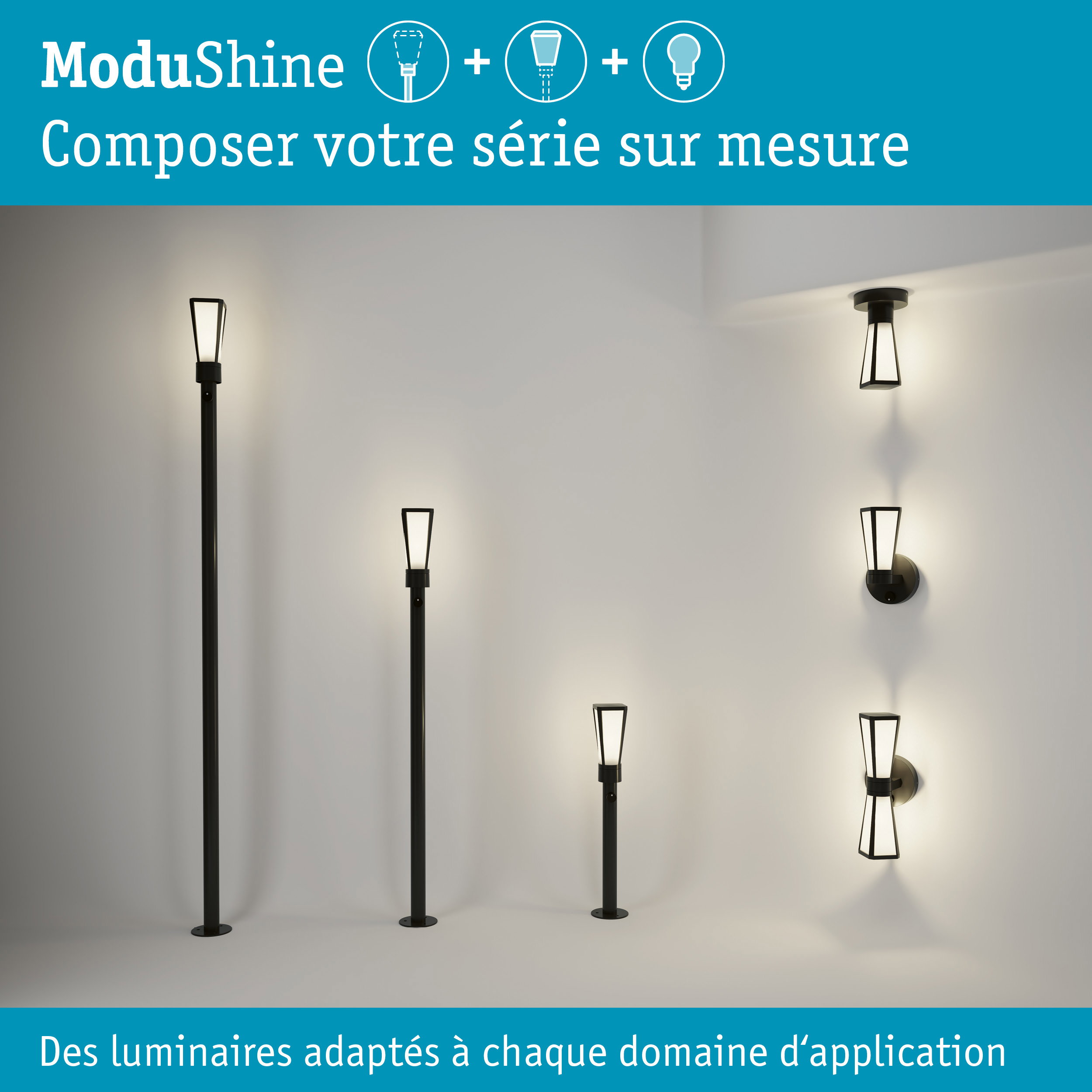 Kit ModuShine Support mural Mavira avec capteur Anthracite