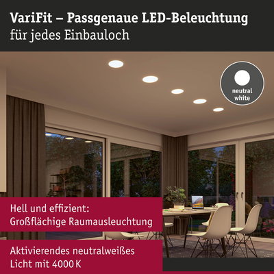 VariFit LED-Einbauleuchten mit neutralweißem Licht 4000K für helle, großflächige Raumbeleuchtung