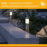 Zonne-energie roestvrijstalen buitenlampen met geïntegreerde schemersensor voor automatische tuinverlichting