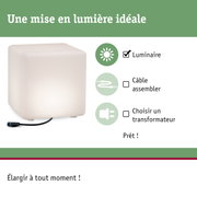 Cube blanc en plastique avec câble pour éclairage LED, accessoire de lampe moderne