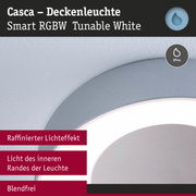 Casca Deckenleuchte in Grau mit Smart RGBW Tunable White LED und IP44 Schutz für Badezimmer