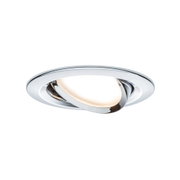 Rundstrahler Einbaustrahler mit schwenkbarem Chromring und warmweißem LED-Licht für moderne Raumbeleuchtung