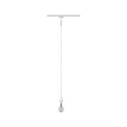 Weißer Pendelleuchten-Anschluss mit Kabel und Glühbirne für moderne Innenbeleuchtung