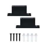 Black plastic mounting brackets with screws and anchors, accessory for lighting installation kits.