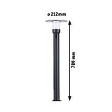 Black floor lamp with round transparent lampshade, height 780 mm, diameter 212 mm