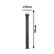 Black floor lamp with round transparent lampshade, height 780 mm, diameter 212 mm