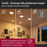 Éclairage LED avec température de couleur réglable de 2000K à 4000K et variation en 3 étapes dans un salon